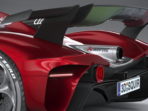 Alfa Romeo 8C-R Tazio 2020 LowPoly Modello 3D