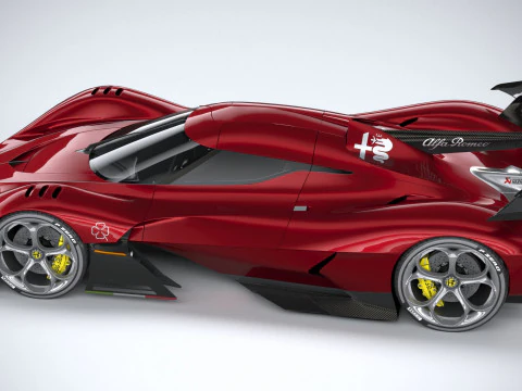 Alfa Romeo 8C-R Tazio 2020 LowPoly 3D Model