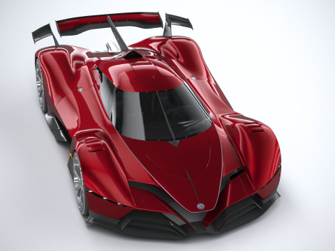 Alfa Romeo 8C-R Tazio 2020 LowPoly Modello 3D