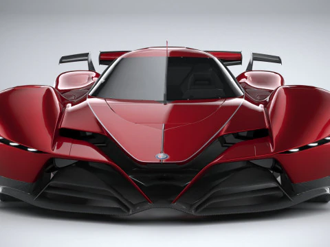 Alfa Romeo 8C-R Tazio 2020 LowPoly 3D Model