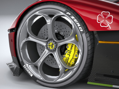 Alfa Romeo 8C-R Tazio 2020 LowPoly Modello 3D