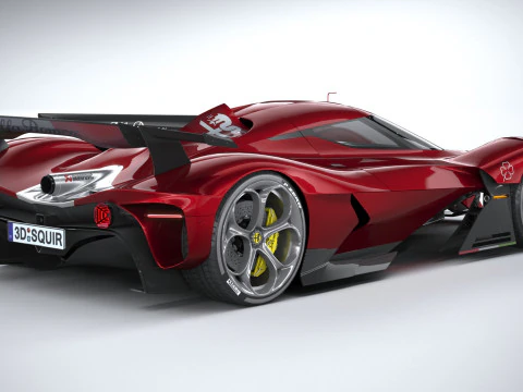 Alfa Romeo 8C-R Tazio 2020 LowPoly 3D Model