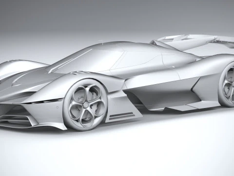 Alfa Romeo 8C-R Tazio 2020 LowPoly 3D Model