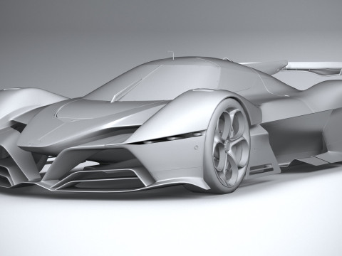 Alfa Romeo 8C-R Tazio 2020 LowPoly Modello 3D