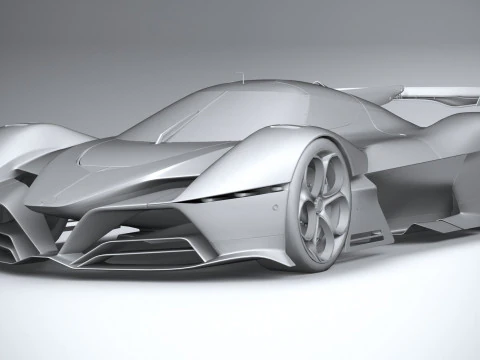 Alfa Romeo 8C-R Tazio 2020 LowPoly 3D Model