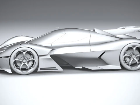 Alfa Romeo 8C-R Tazio 2020 LowPoly 3D Model