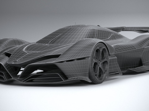 Alfa Romeo 8C-R Tazio 2020 LowPoly Modello 3D