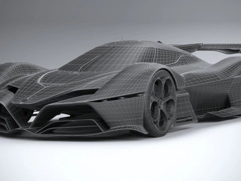 Alfa Romeo 8C-R Tazio 2020 LowPoly 3D Model