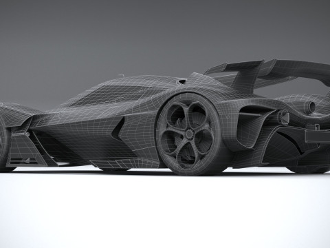 Alfa Romeo 8C-R Tazio 2020 LowPoly Modello 3D