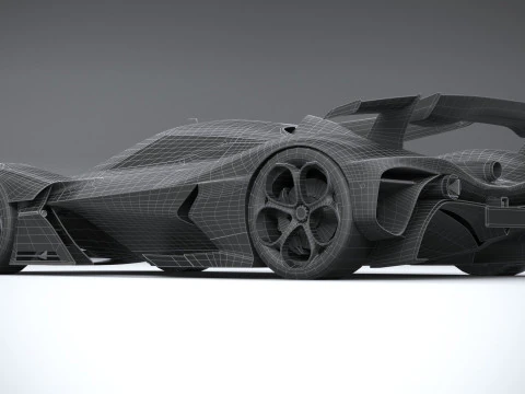 Alfa Romeo 8C-R Tazio 2020 LowPoly 3D Model