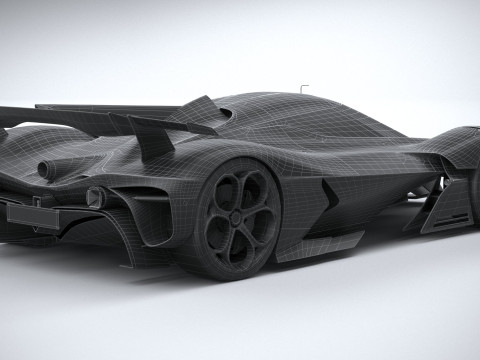 Alfa Romeo 8C-R Tazio 2020 LowPoly Modello 3D