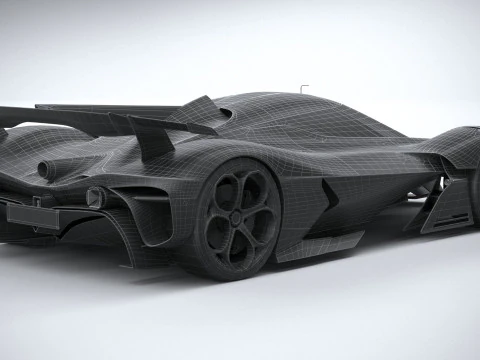 Alfa Romeo 8C-R Tazio 2020 LowPoly 3D Model