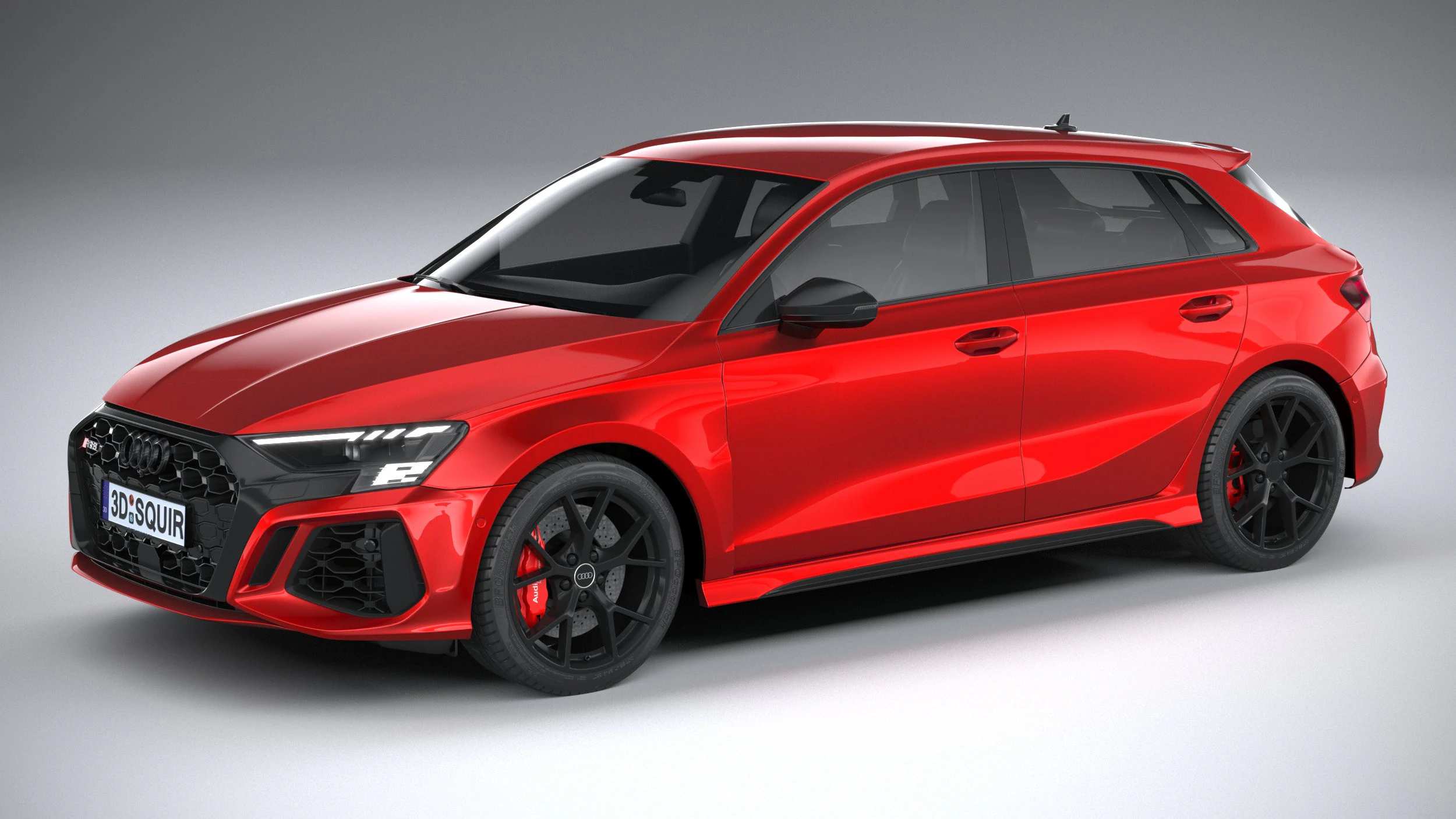 Audi RS3 2022 3D Model .c4d .max .obj .3ds .fbx .stl .blend 