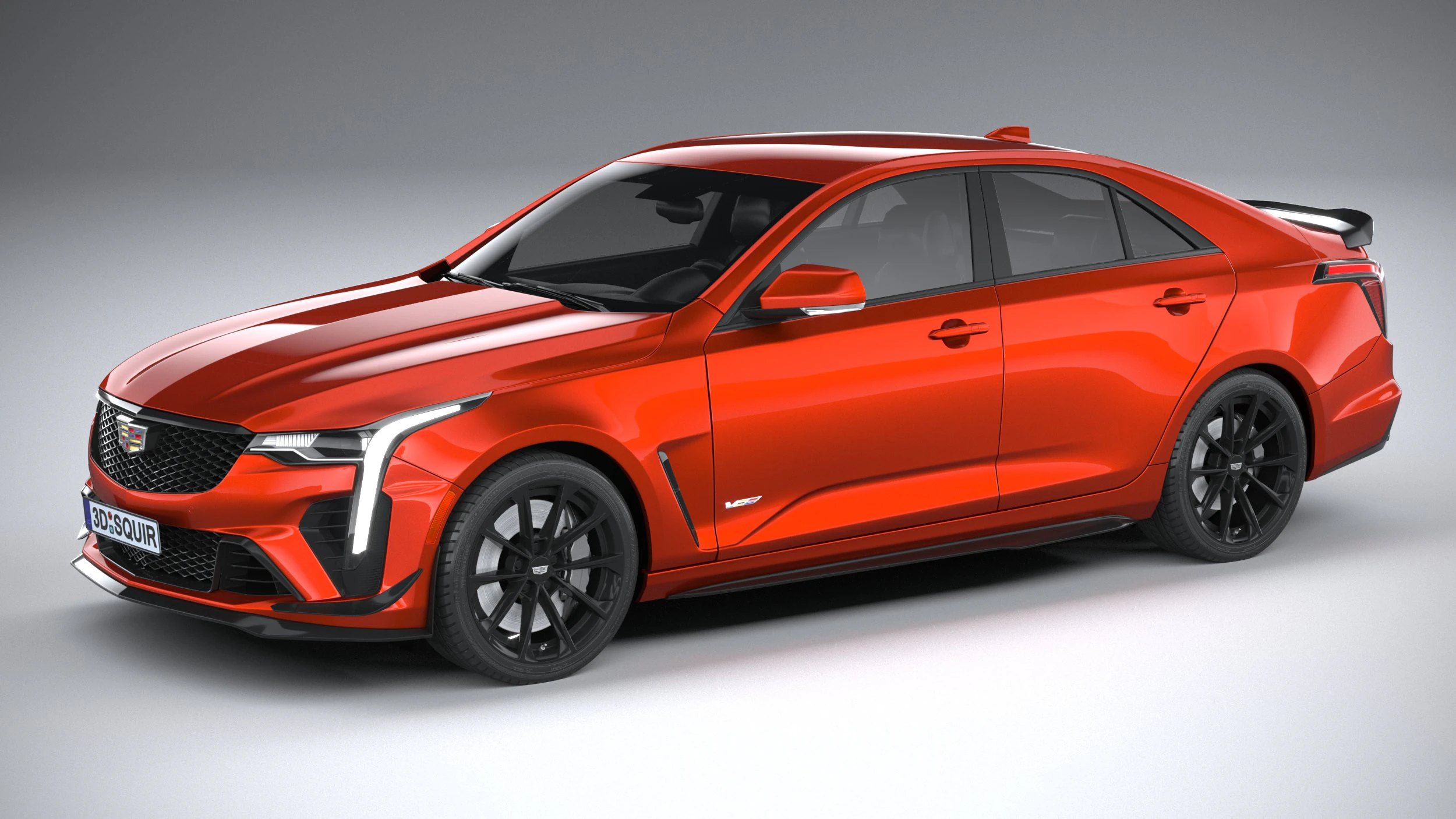 Cadillac CT4-V Blackwing 2022 3D Model .c4d .max .obj .3ds .fbx .stl .blend 