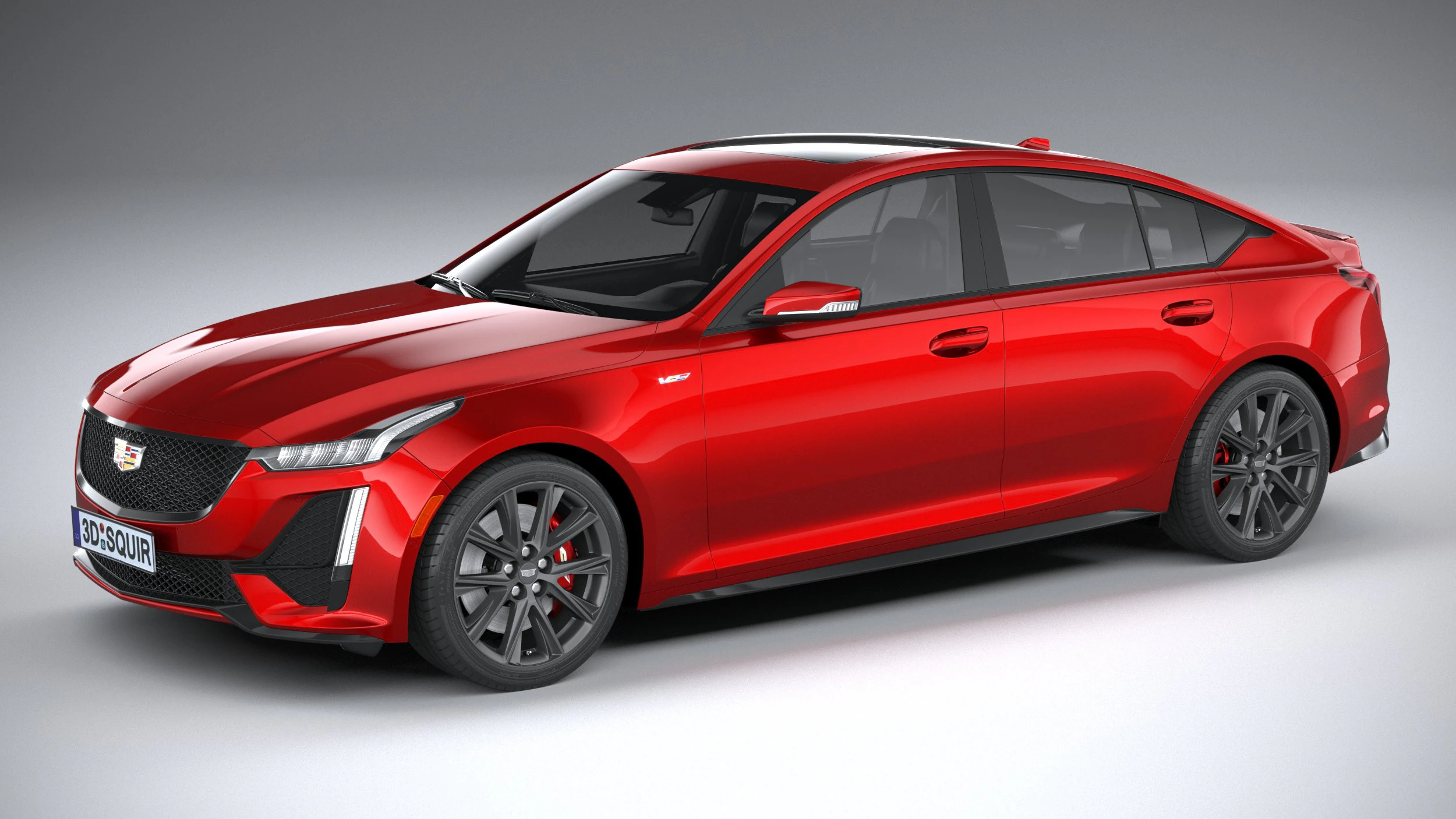 Cadillac CT5-V 2020 3D Model .c4d .max .obj .3ds .fbx .stl .blend