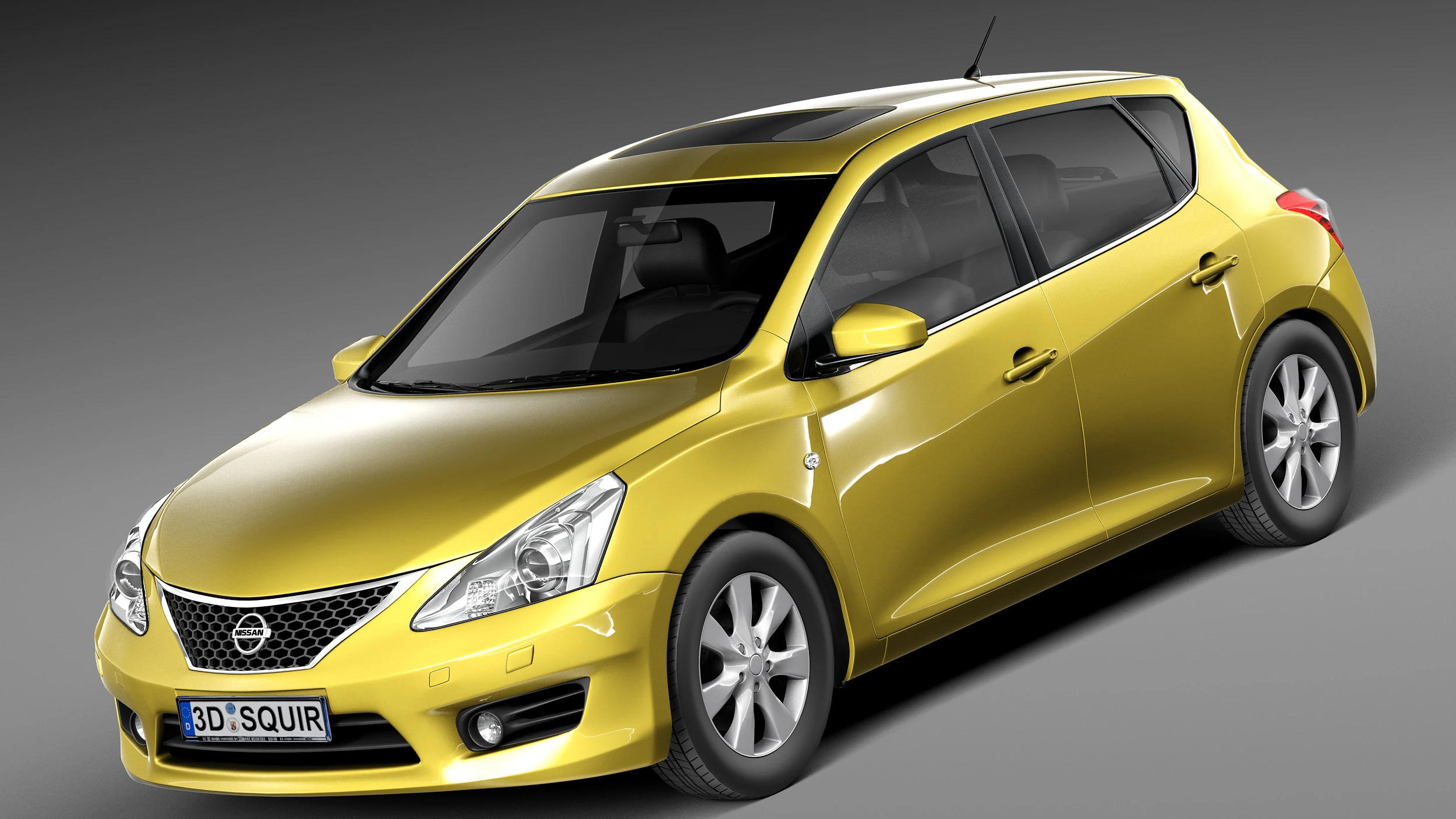 Nissan Tiida Versa 2013 3D Model .c4d .max .obj .3ds .fbx .stl .blend 