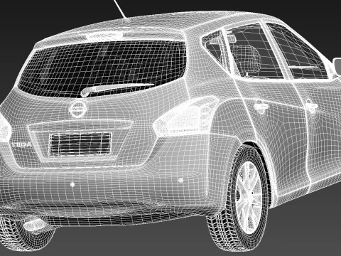 Nissan Tiida Versa 2013 3D Model