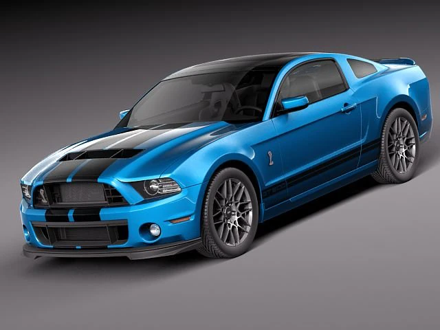 Mustang Shelby GT500 Cobra 2013 3D Model .c4d .max .obj .3ds .fbx .stl .blend