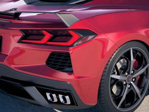 Chevrolet Corvette C8 Stingray 2020 VRAY 3D Model