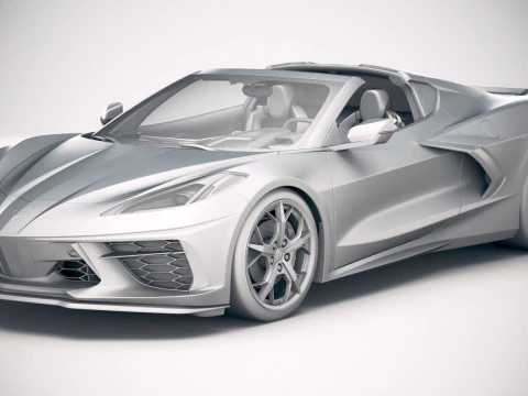 Chevrolet Corvette C8 Stingray 2020 VRAY 3D Model