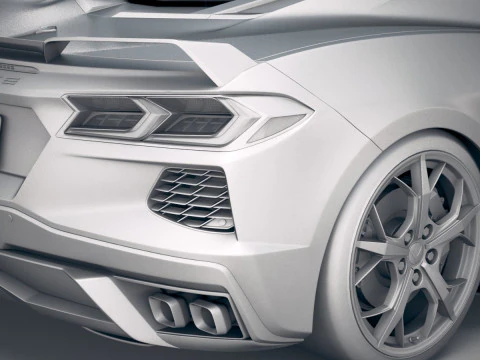 Chevrolet Corvette C8 Stingray 2020 VRAY 3D Model