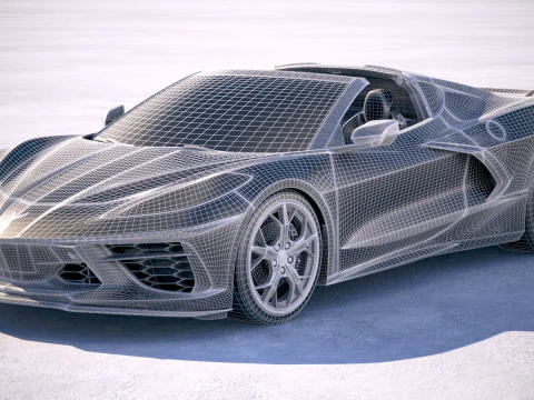Chevrolet Corvette C8 Stingray 2020 VRAY 3D Model