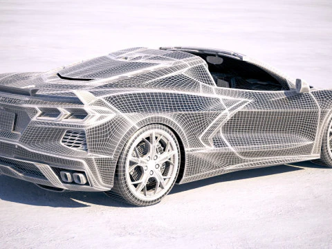 Chevrolet Corvette C8 Stingray 2020 VRAY 3D Model