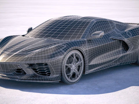 Chevrolet Corvette C8 Stingray 2020 VRAY 3D Model