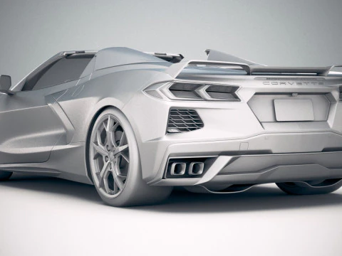 Chevrolet Corvette C8 Stingray Convertible 2020 3D Model