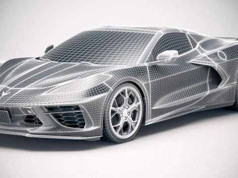 Chevrolet Corvette C8 Stingray Convertible 2020 3D Model