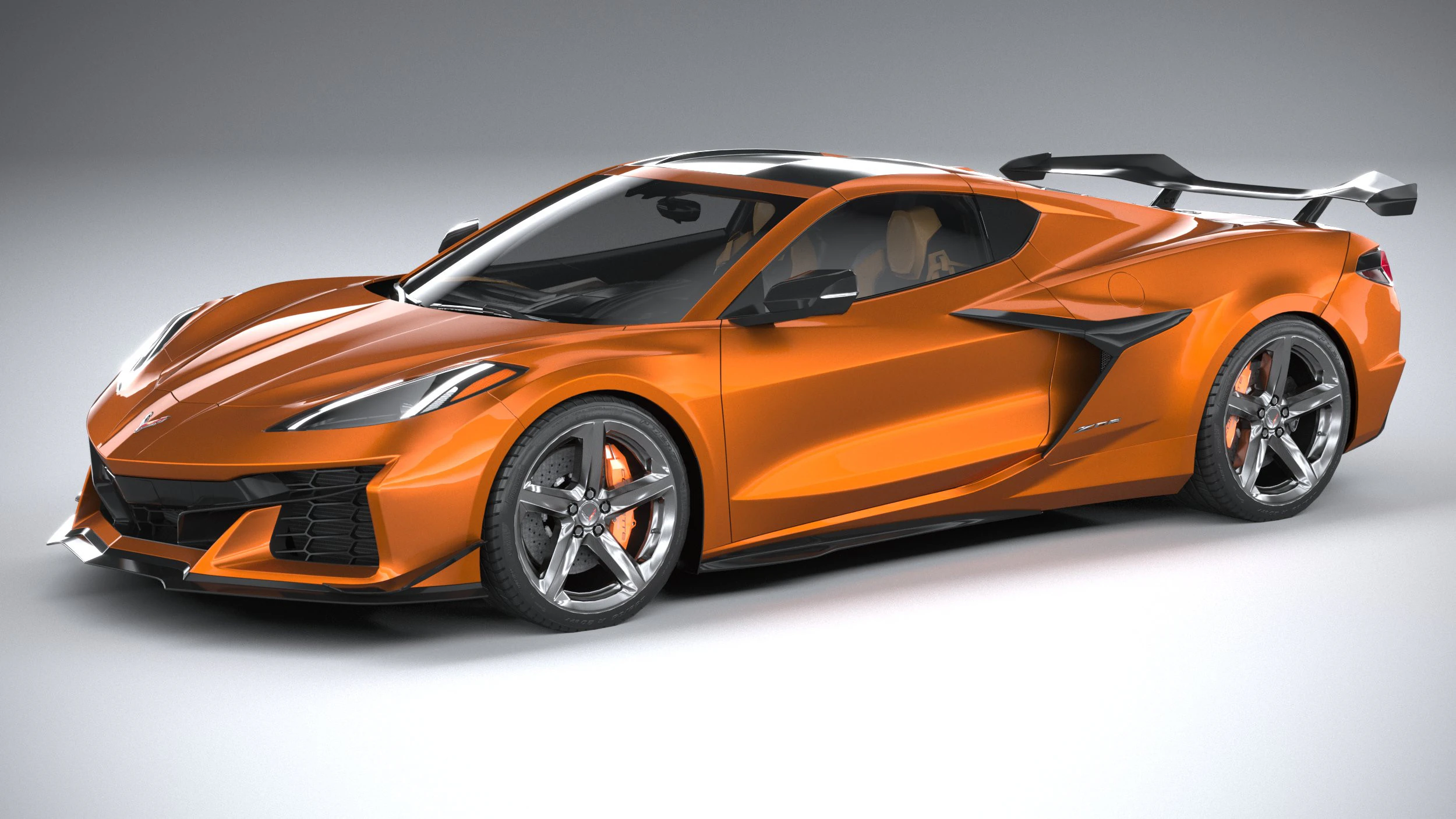Chevrolet Corvette C8 Z06 2023 lowpoly 3D Model .c4d .max .obj .3ds .fbx .stl .blend 