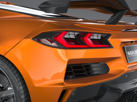Chevrolet Corvette C8 Z06 2023 lowpoly Modelo 3D