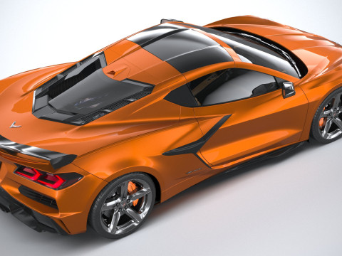 Chevrolet Corvette C8 Z06 2023 lowpoly Modelo 3D