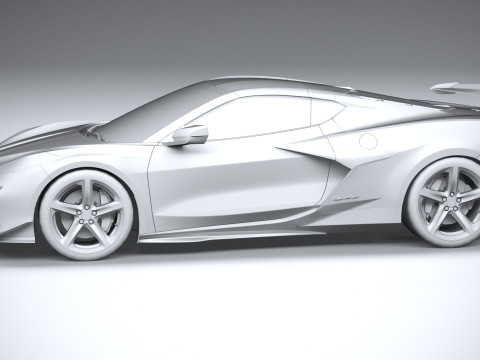 Chevrolet Corvette C8 Z06 2023 lowpoly Modelo 3D