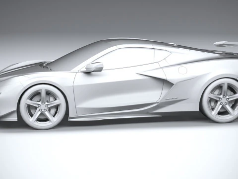 Chevrolet Corvette C8 Z06 2023 lowpoly 3D Model