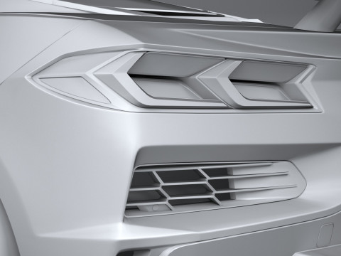 Chevrolet Corvette C8 Z06 2023 lowpoly Modelo 3D