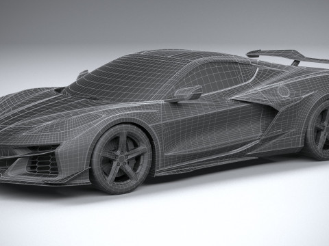 Chevrolet Corvette C8 Z06 2023 lowpoly Modelo 3D