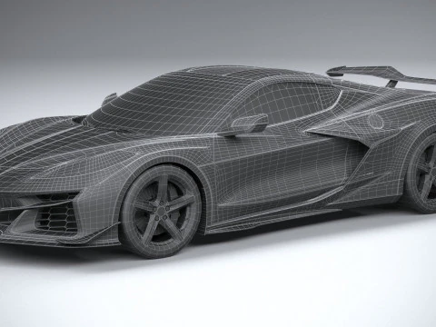 Chevrolet Corvette C8 Z06 2023 lowpoly 3D Model