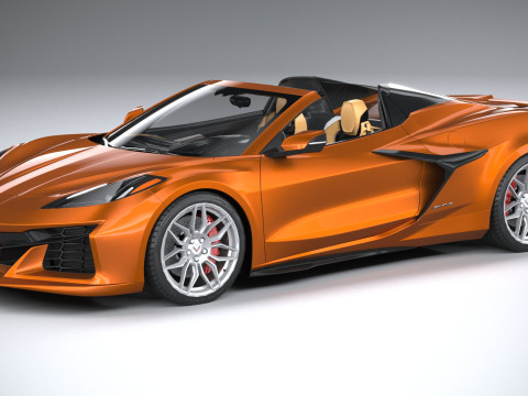 Chevrolet Corvette C8 Z06 Convertible 2023 lowpoly 3D Модель