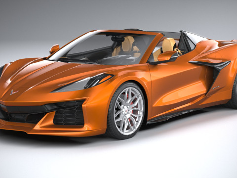 Chevrolet Corvette C8 Z06 Convertible 2023 lowpoly Modelo 3D