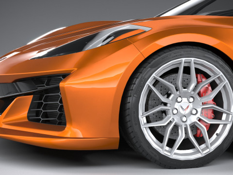Chevrolet Corvette C8 Z06 Convertible 2023 lowpoly Modelo 3D