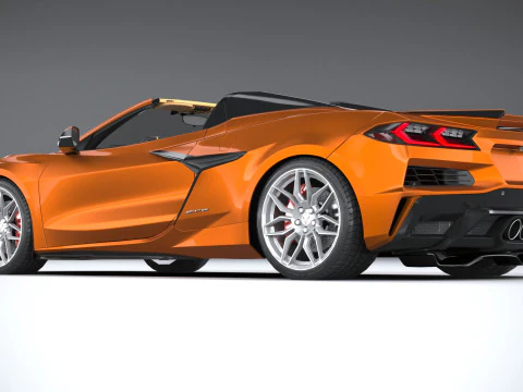Chevrolet Corvette C8 Z06 Convertible 2023 lowpoly 3D Model