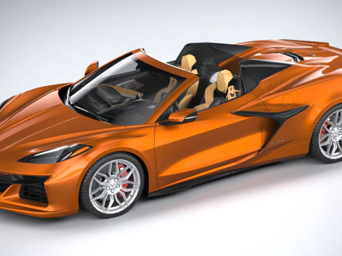 Chevrolet Corvette C8 Z06 Convertible 2023 lowpoly 3D Model