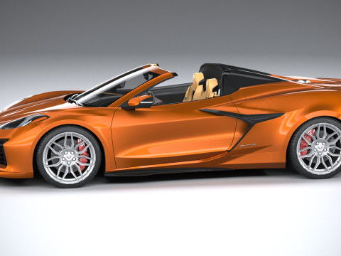 Chevrolet Corvette C8 Z06 Convertible 2023 lowpoly Modelo 3D
