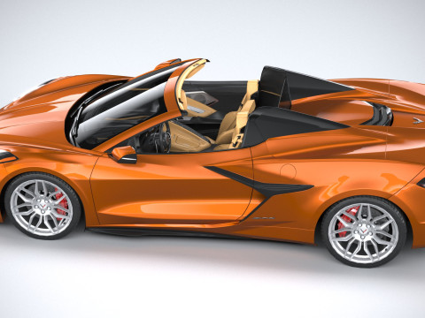 Chevrolet Corvette C8 Z06 Convertible 2023 lowpoly Modelo 3D