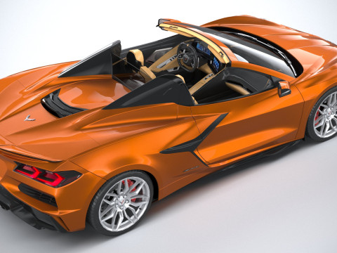 Chevrolet Corvette C8 Z06 Convertible 2023 lowpoly Modelo 3D