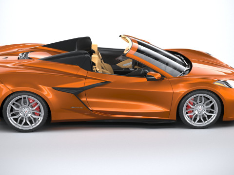 Chevrolet Corvette C8 Z06 Convertible 2023 lowpoly Modelo 3D
