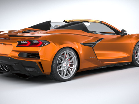 Chevrolet Corvette C8 Z06 Convertible 2023 lowpoly Modelo 3D