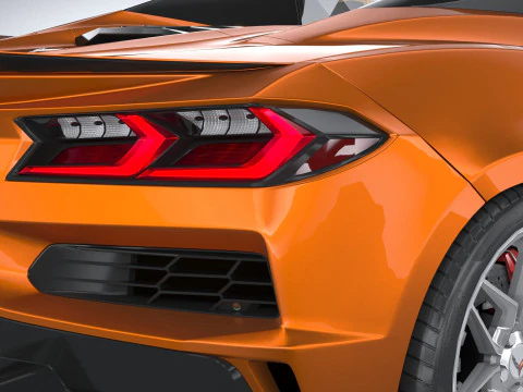 Chevrolet Corvette C8 Z06 Convertible 2023 lowpoly 3D Model