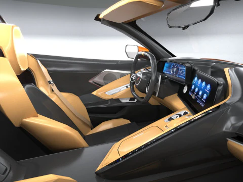 Chevrolet Corvette C8 Z06 Convertible 2023 lowpoly 3D Model